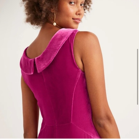 Boden Velvet Martha Midi Dress English Berry Magenta women’s‎ size 4 - Picture 4 of 16